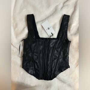 Faux leather corset XS